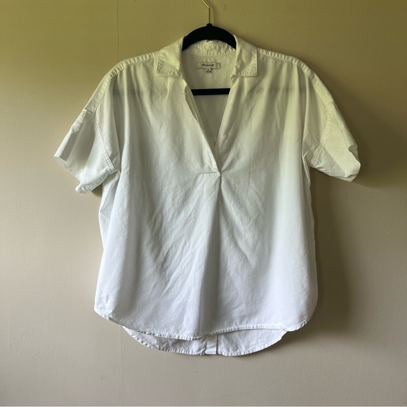 Madewell Courier Button-Back Top in Pure White Women's XS - Picture 2 of 12